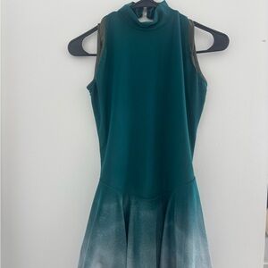 Figure Skating Teal Sleeveless Dress